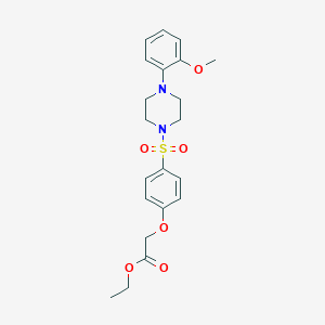 molecular formula C21H26N2O6S B425707 Ethyl (4-{[4-(2-methoxyphenyl)-1-piperazinyl]sulfonyl}phenoxy)acetate 