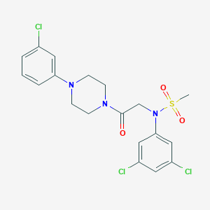 molecular formula C19H20Cl3N3O3S B425714 N-[2-[4-(3-chlorophenyl)piperazin-1-yl]-2-oxoethyl]-N-(3,5-dichlorophenyl)methanesulfonamide 