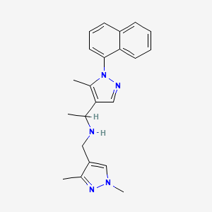 molecular formula C22H25N5 B4257877 N-[(1,3-dimethylpyrazol-4-yl)methyl]-1-(5-methyl-1-naphthalen-1-ylpyrazol-4-yl)ethanamine 