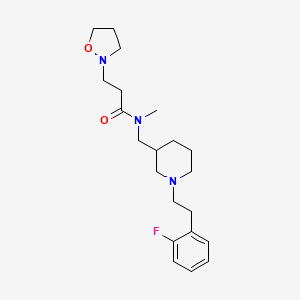 molecular formula C21H32FN3O2 B4257917 N-[[1-[2-(2-fluorophenyl)ethyl]piperidin-3-yl]methyl]-N-methyl-3-(1,2-oxazolidin-2-yl)propanamide 