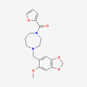 molecular formula C19H22N2O5 B4257925 Furan-2-yl-[4-[(6-methoxy-1,3-benzodioxol-5-yl)methyl]-1,4-diazepan-1-yl]methanone 
