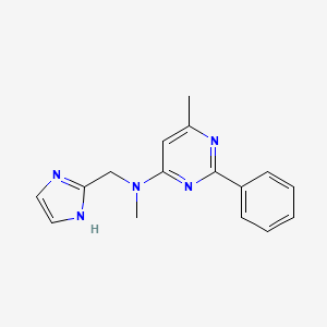 molecular formula C16H17N5 B4258086 N-(1H-imidazol-2-ylmethyl)-N,6-dimethyl-2-phenylpyrimidin-4-amine 