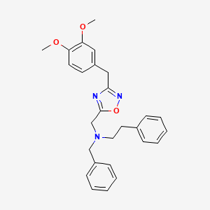 molecular formula C27H29N3O3 B4258139 N-benzyl-N-{[3-(3,4-dimethoxybenzyl)-1,2,4-oxadiazol-5-yl]methyl}-2-phenylethanamine 