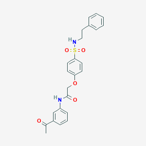 molecular formula C24H24N2O5S B425878 N-(3-acetylphenyl)-2-(4-{[(2-phenylethyl)amino]sulfonyl}phenoxy)acetamide 