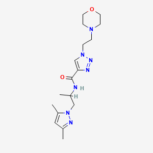 molecular formula C17H27N7O2 B4258929 N-[1-(3,5-dimethylpyrazol-1-yl)propan-2-yl]-1-(2-morpholin-4-ylethyl)triazole-4-carboxamide 