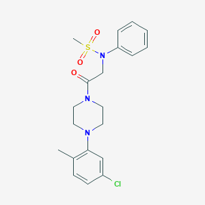 molecular formula C20H24ClN3O3S B425898 N-[2-[4-(5-chloro-2-methylphenyl)piperazin-1-yl]-2-oxoethyl]-N-phenylmethanesulfonamide 