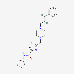 molecular formula C23H30N4O2 B4259090 N-cyclopentyl-2-[[4-[(E)-3-phenylprop-2-enyl]piperazin-1-yl]methyl]-1,3-oxazole-4-carboxamide 