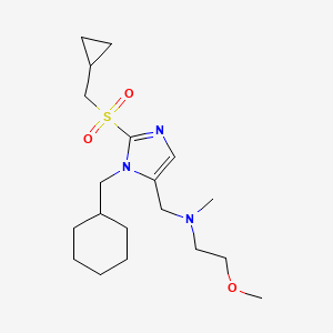 molecular formula C19H33N3O3S B4259203 N-[[3-(cyclohexylmethyl)-2-(cyclopropylmethylsulfonyl)imidazol-4-yl]methyl]-2-methoxy-N-methylethanamine 