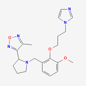 molecular formula C21H27N5O3 B4259261 3-(1-{2-[3-(1H-imidazol-1-yl)propoxy]-3-methoxybenzyl}pyrrolidin-2-yl)-4-methyl-1,2,5-oxadiazole 