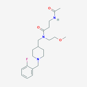 molecular formula C21H32FN3O3 B4259514 N~3~-acetyl-N~1~-{[1-(2-fluorobenzyl)-4-piperidinyl]methyl}-N~1~-(2-methoxyethyl)-beta-alaninamide 