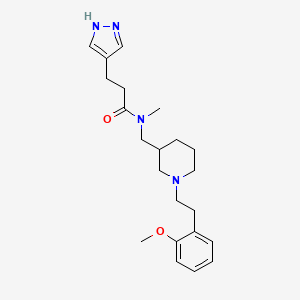 molecular formula C22H32N4O2 B4259833 N-[[1-[2-(2-methoxyphenyl)ethyl]piperidin-3-yl]methyl]-N-methyl-3-(1H-pyrazol-4-yl)propanamide 