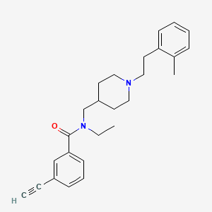 molecular formula C26H32N2O B4259934 N-ethyl-3-ethynyl-N-[[1-[2-(2-methylphenyl)ethyl]piperidin-4-yl]methyl]benzamide 