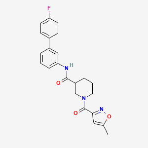 molecular formula C23H22FN3O3 B4259982 N-(4'-fluoro-3-biphenylyl)-1-[(5-methyl-3-isoxazolyl)carbonyl]-3-piperidinecarboxamide 