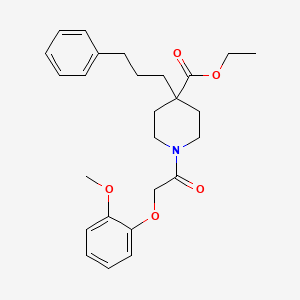 molecular formula C26H33NO5 B4260009 ethyl 1-[(2-methoxyphenoxy)acetyl]-4-(3-phenylpropyl)-4-piperidinecarboxylate 