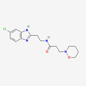 molecular formula C16H21ClN4O2 B4260217 N-[2-(5-chloro-1H-benzimidazol-2-yl)ethyl]-3-(1,2-oxazinan-2-yl)propanamide 