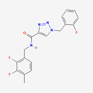 molecular formula C18H15F3N4O B4260281 N-[(2,3-difluoro-4-methylphenyl)methyl]-1-[(2-fluorophenyl)methyl]triazole-4-carboxamide 