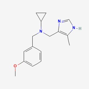 molecular formula C16H21N3O B4260414 N-(3-methoxybenzyl)-N-[(4-methyl-1H-imidazol-5-yl)methyl]cyclopropanamine 