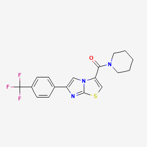 molecular formula C18H16F3N3OS B4260437 Piperidin-1-yl-[6-[4-(trifluoromethyl)phenyl]imidazo[2,1-b][1,3]thiazol-3-yl]methanone 