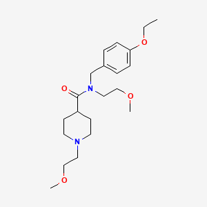 molecular formula C21H34N2O4 B4260455 N-(4-ethoxybenzyl)-N,1-bis(2-methoxyethyl)piperidine-4-carboxamide 