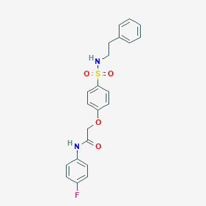 molecular formula C22H21FN2O4S B426047 N-(4-fluorophenyl)-2-(4-{[(2-phenylethyl)amino]sulfonyl}phenoxy)acetamide 