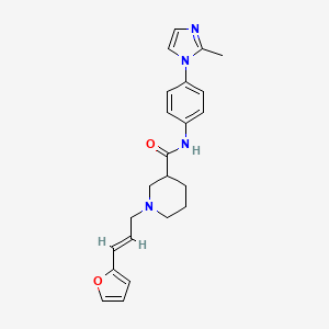 molecular formula C23H26N4O2 B4260488 1-[(2E)-3-(2-furyl)-2-propen-1-yl]-N-[4-(2-methyl-1H-imidazol-1-yl)phenyl]-3-piperidinecarboxamide 