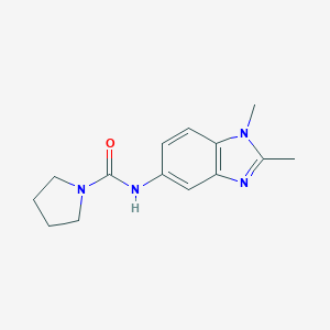 molecular formula C14H18N4O B426072 N-(1,2-dimethyl-1H-benzimidazol-5-yl)-1-pyrrolidinecarboxamide 