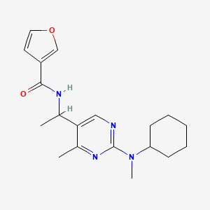 molecular formula C19H26N4O2 B4261009 N-[1-[2-[cyclohexyl(methyl)amino]-4-methylpyrimidin-5-yl]ethyl]furan-3-carboxamide 