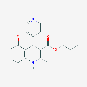 molecular formula C19H22N2O3 B4261218 PROPYL 2-METHYL-5-OXO-4-(4-PYRIDYL)-1,4,5,6,7,8-HEXAHYDRO-3-QUINOLINECARBOXYLATE 