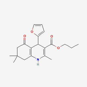 molecular formula C20H25NO4 B4261220 propyl 4-(furan-2-yl)-2,7,7-trimethyl-5-oxo-1,4,6,8-tetrahydroquinoline-3-carboxylate 