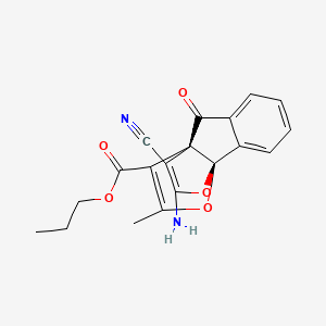 molecular formula C19H16N2O5 B4261241 propyl (3aR,8bR)-10-amino-11-cyano-2-methyl-4-oxo-4H-8b,3a-(epoxyetheno)indeno[1,2-b]furan-3-carboxylate 