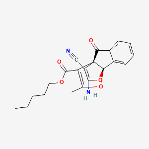 molecular formula C21H20N2O5 B4261255 pentyl (3aR,8bR)-10-amino-11-cyano-2-methyl-4-oxo-4H-8b,3a-(epoxyetheno)indeno[1,2-b]furan-3-carboxylate 