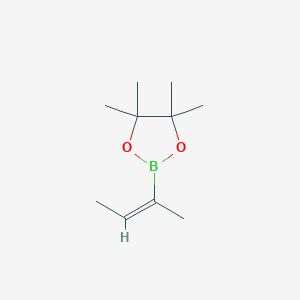 molecular formula C10H19BO2 B042613 (E)-2-(But-2-en-2-yl)-4,4,5,5-tetramethyl-1,3,2-dioxaborolane CAS No. 91890-02-7