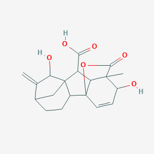 molecular formula C₁₉H₂₂O₆ B042615 7,12-Dihydroxy-11-methyl-6-methylidene-16-oxo-15-oxapentacyclo[9.3.2.15,8.01,10.02,8]heptadec-13-ene-9-carboxylic acid CAS No. 71177-41-8