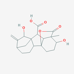 molecular formula C₁₉H₂₄O₆ B042618 7,12-Dihydroxy-11-methyl-6-methylidene-16-oxo-15-oxapentacyclo[9.3.2.15,8.01,10.02,8]heptadecane-9-carboxylic acid CAS No. 63351-80-4