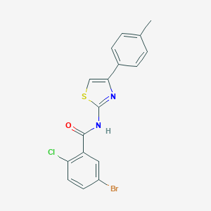 molecular formula C17H12BrClN2OS B426203 5-bromo-2-chloro-N-[4-(4-methylphenyl)-1,3-thiazol-2-yl]benzamide 