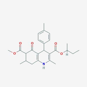 molecular formula C25H31NO5 B4262052 3-Butan-2-yl 6-methyl 2,7-dimethyl-4-(4-methylphenyl)-5-oxo-1,4,5,6,7,8-hexahydroquinoline-3,6-dicarboxylate 