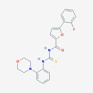 molecular formula C22H20FN3O3S B426218 N-[5-(2-fluorophenyl)-2-furoyl]-N'-[2-(4-morpholinyl)phenyl]thiourea CAS No. 641999-53-3