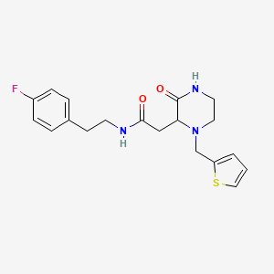 molecular formula C19H22FN3O2S B4262377 N-[2-(4-fluorophenyl)ethyl]-2-[3-oxo-1-(thiophen-2-ylmethyl)piperazin-2-yl]acetamide 