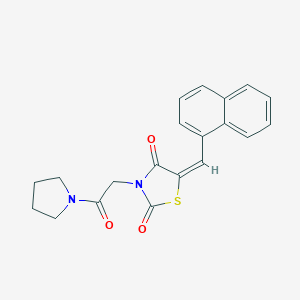 molecular formula C20H18N2O3S B426241 5-(1-Naphthylmethylene)-3-[2-oxo-2-(1-pyrrolidinyl)ethyl]-1,3-thiazolidine-2,4-dione 
