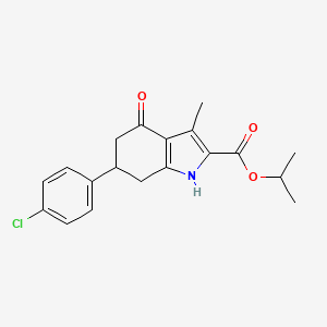 molecular formula C19H20ClNO3 B4262477 propan-2-yl 6-(4-chlorophenyl)-3-methyl-4-oxo-4,5,6,7-tetrahydro-1H-indole-2-carboxylate 