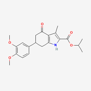 molecular formula C21H25NO5 B4262488 propan-2-yl 6-(3,4-dimethoxyphenyl)-3-methyl-4-oxo-4,5,6,7-tetrahydro-1H-indole-2-carboxylate 