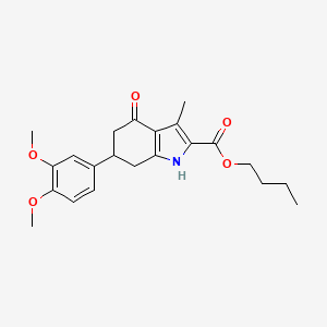 molecular formula C22H27NO5 B4262503 butyl 6-(3,4-dimethoxyphenyl)-3-methyl-4-oxo-4,5,6,7-tetrahydro-1H-indole-2-carboxylate 