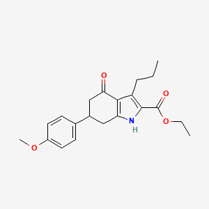 molecular formula C21H25NO4 B4262566 ethyl 6-(4-methoxyphenyl)-4-oxo-3-propyl-4,5,6,7-tetrahydro-1H-indole-2-carboxylate 