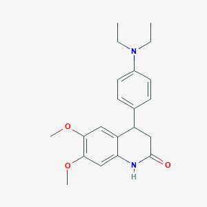 molecular formula C21H26N2O3 B4262597 4-[4-(diethylamino)phenyl]-6,7-dimethoxy-3,4-dihydroquinolin-2(1H)-one 