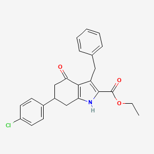 molecular formula C24H22ClNO3 B4262796 ethyl 3-benzyl-6-(4-chlorophenyl)-4-oxo-4,5,6,7-tetrahydro-1H-indole-2-carboxylate 