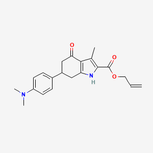 molecular formula C21H24N2O3 B4262850 prop-2-en-1-yl 6-[4-(dimethylamino)phenyl]-3-methyl-4-oxo-4,5,6,7-tetrahydro-1H-indole-2-carboxylate 