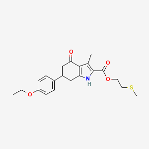 molecular formula C21H25NO4S B4262866 2-(methylsulfanyl)ethyl 6-(4-ethoxyphenyl)-3-methyl-4-oxo-4,5,6,7-tetrahydro-1H-indole-2-carboxylate 