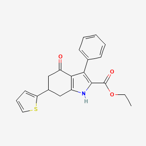 molecular formula C21H19NO3S B4262881 ethyl 4-oxo-3-phenyl-6-(thiophen-2-yl)-4,5,6,7-tetrahydro-1H-indole-2-carboxylate 