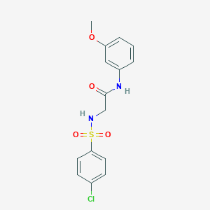 molecular formula C15H15ClN2O4S B426289 2-{[(4-chlorophenyl)sulfonyl]amino}-N-(3-methoxyphenyl)acetamide 