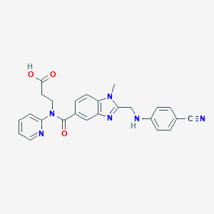 molecular formula C25H22N6O3 B042629 N-[[2-[[(4-Cyanophenyl)amino]methyl]-1-methyl-1H-benzimidazol-5-yl]carbonyl]-N-2-pyridinyl-beta-alanine CAS No. 212322-77-5